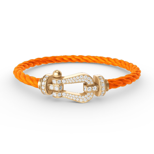 [✨ROSE💎]FORCE LARGE HORSESHOE FULL DIAMOND BRACELET GOLD