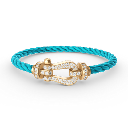 [✨ROSE💎]FORCE LARGE HORSESHOE FULL DIAMOND BRACELET GOLD