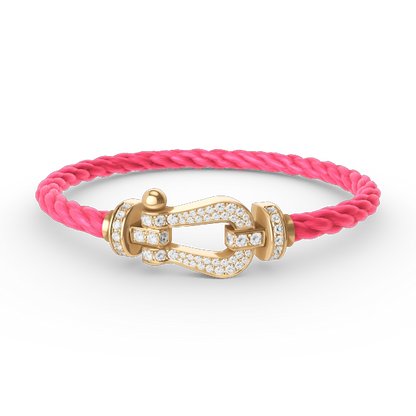 [✨ROSE💎]FORCE LARGE HORSESHOE FULL DIAMOND BRACELET GOLD