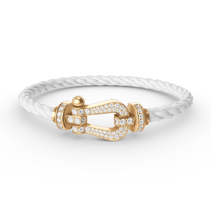 [✨ROSE💎]FORCE LARGE HORSESHOE FULL DIAMOND BRACELET GOLD