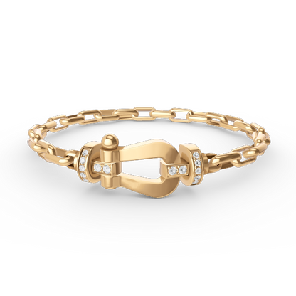 [✨ROSE💎]FORCE LARGE HORSESHOE CLASP  METAL BRACELET
