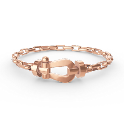 [✨ROSE💎]FORCE LARGE HORSESHOE CLASP  METAL BRACELET