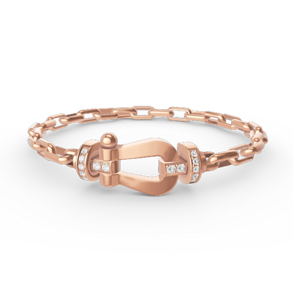 [✨ROSE💎]FORCE LARGE HORSESHOE CLASP  METAL BRACELET