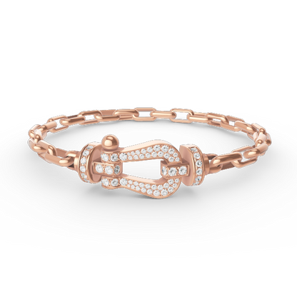 [✨ROSE💎]FORCE LARGE HORSESHOE CLASP  METAL BRACELET