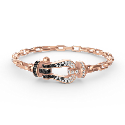[✨ROSE💎]FORCE LARGE HORSESHOE CLASP  METAL BRACELET