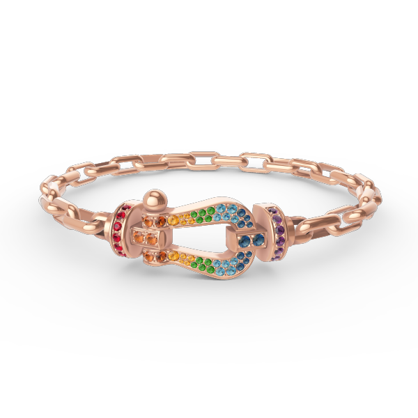 [✨ROSE💎]FORCE LARGE HORSESHOE CLASP  METAL BRACELET