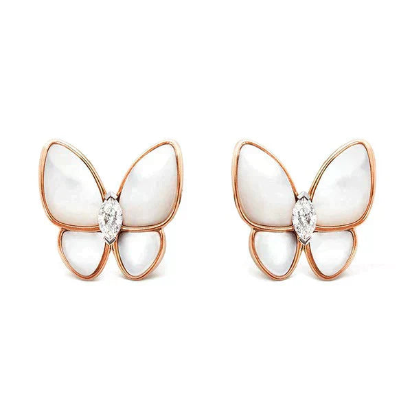 [✨ROSE💎]BUTTERFLY MOP DIAMOND EARRINGS