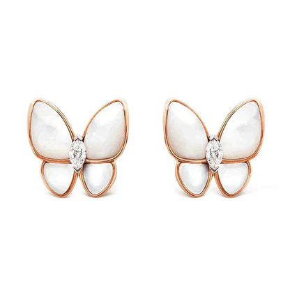 [✨ROSE💎]BUTTERFLY MOP DIAMOND EARRINGS