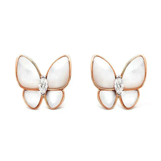 [✨ROSE💎]BUTTERFLY MOP DIAMOND EARRINGS