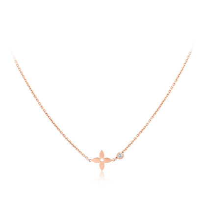 [✨ROSE💎]BLOSSOM PENDANT PINK GOLD AND DIAMOND