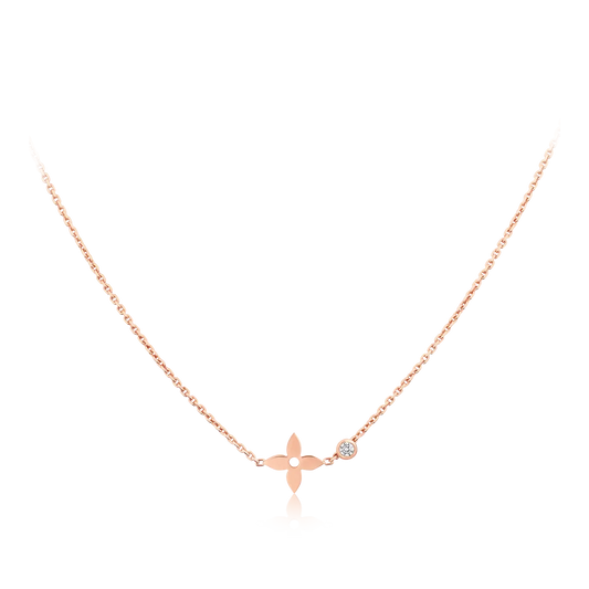 [✨ROSE💎]BLOSSOM PENDANT PINK GOLD AND DIAMOND