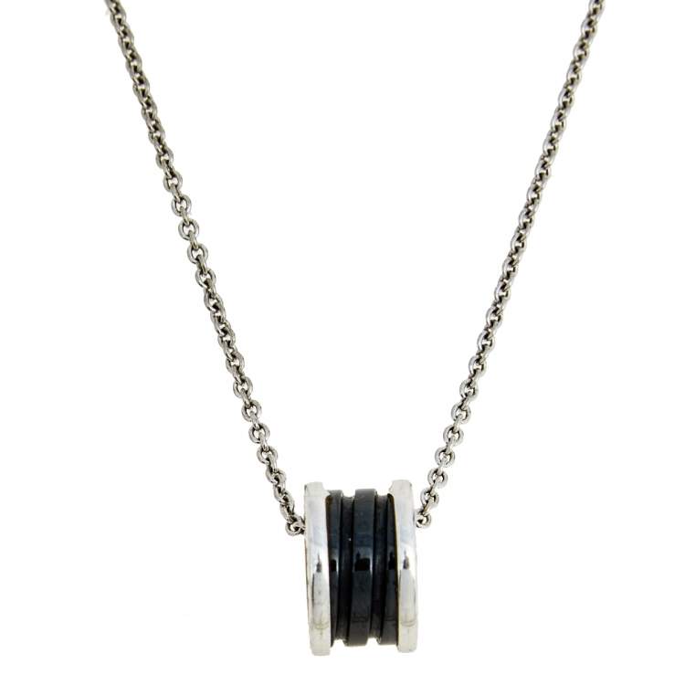 [✨ROSE💎]ZERO 1 BLACK CERAMIC SILVER NECKLACE