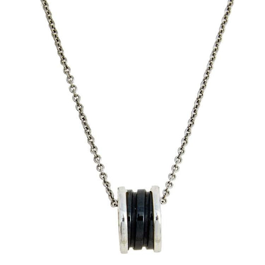 [✨ROSE💎]ZERO 1 BLACK CERAMIC SILVER NECKLACE
