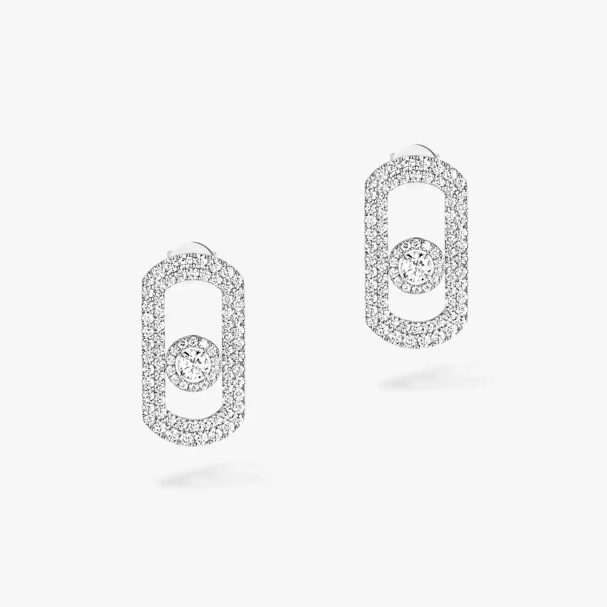 [✨ROSE💎]So Move Pave_-Set Diamond Earrings in Silver