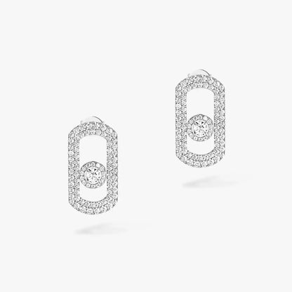 [✨ROSE💎]So Move Pave_-Set Diamond Earrings in Silver