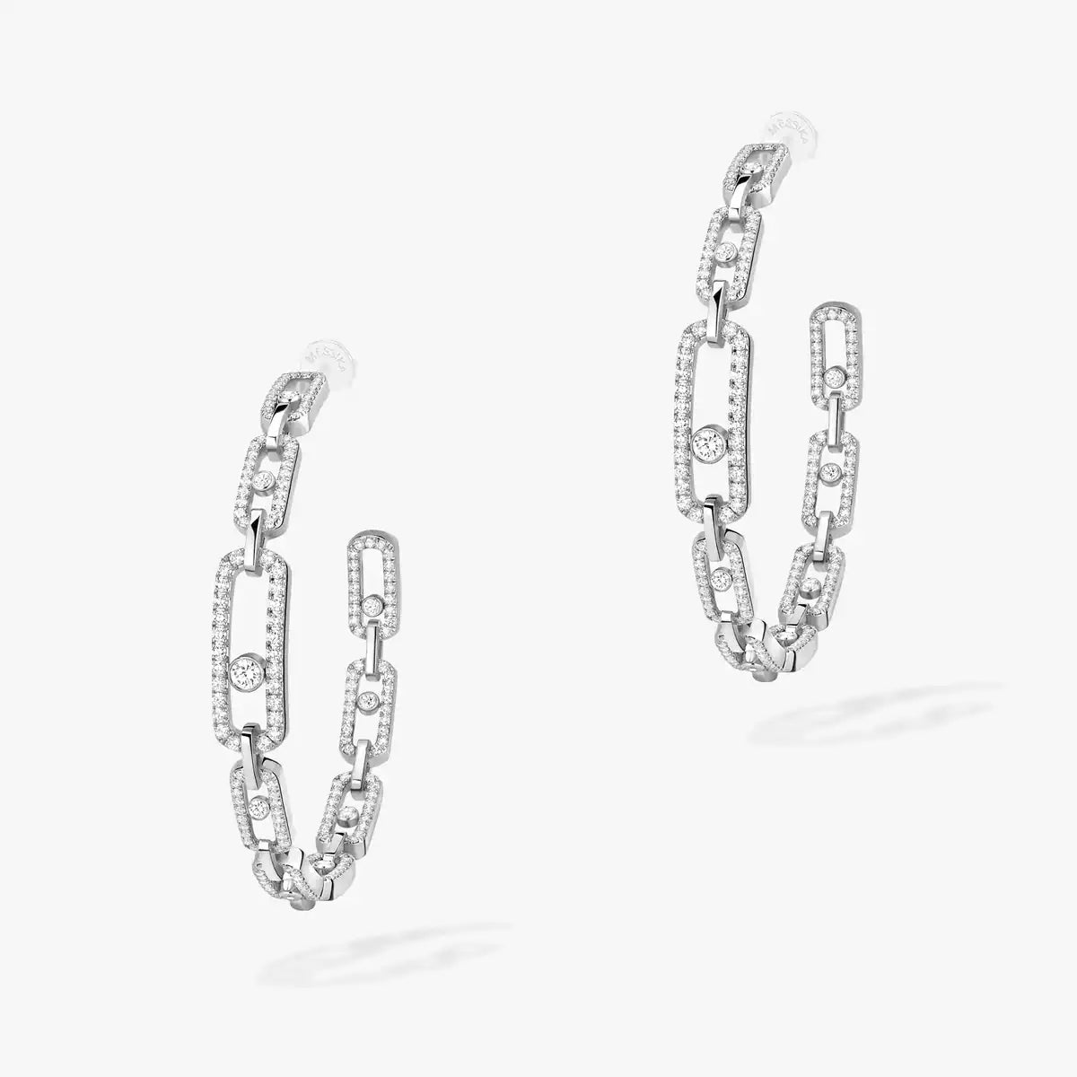 [[✨ROSE💎]Move Link Diamond Hoop Earrings