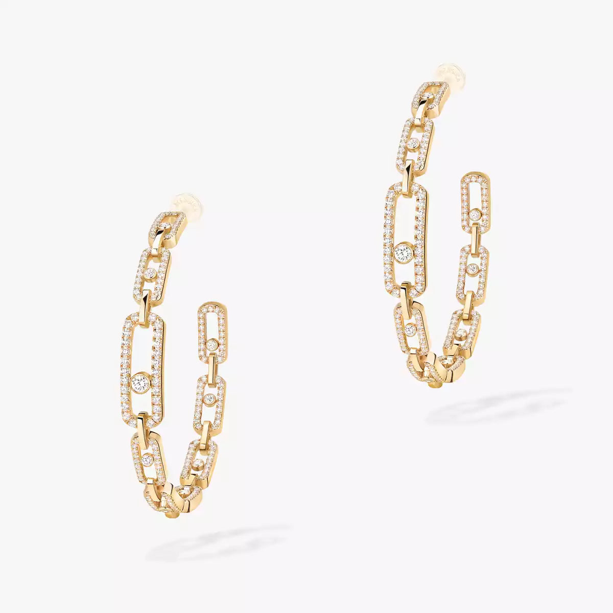 [[✨ROSE💎]Move Link Diamond Hoop Earrings