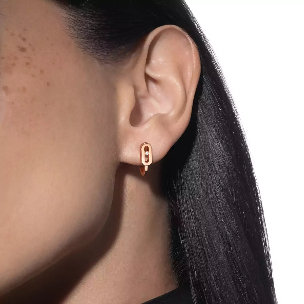 [✨ROSE💎]Diamond Mini Hoop Earrings Move Classique