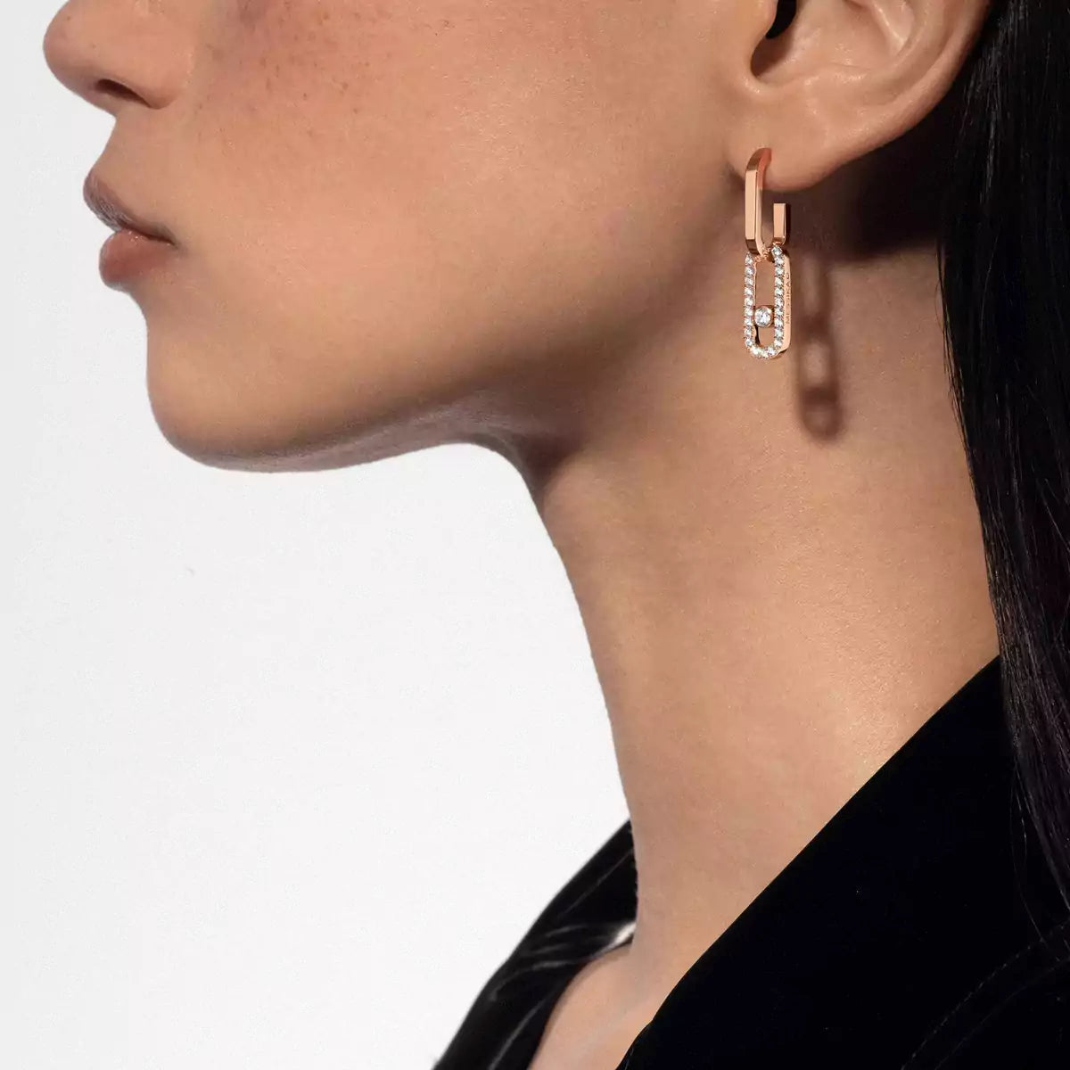 [✨ROSE💎]Move Link Diamond Earrings