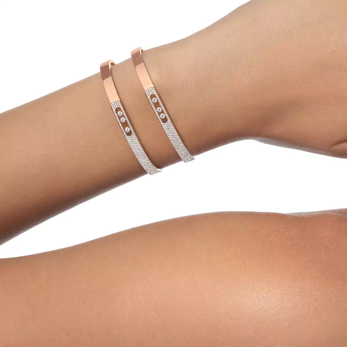 [✨ROSE💎]Move Noa Rose Gold Pavé Diamond Bangle Bracelet