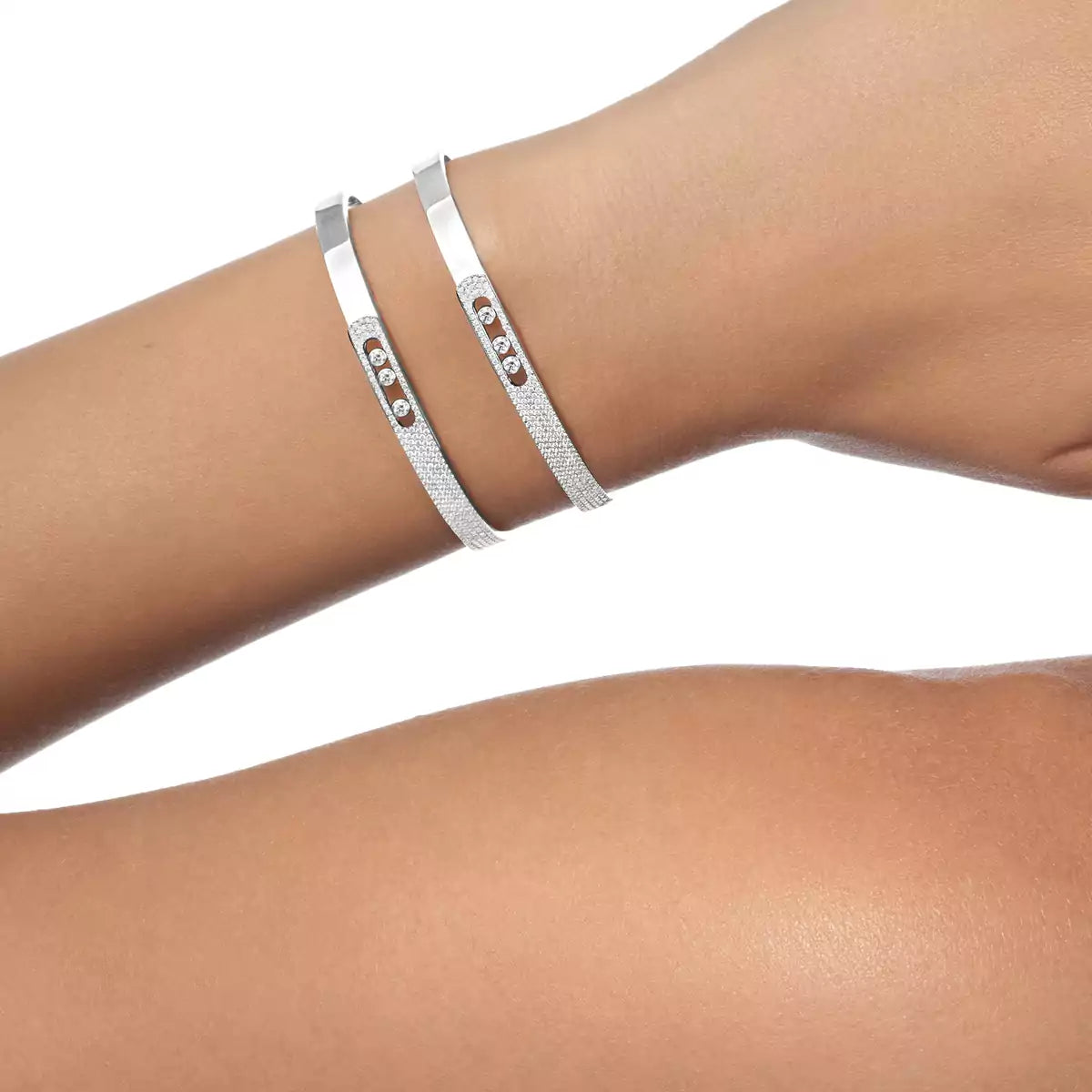 [✨ROSE💎]Move Noa Rose Gold Pavé Diamond Bangle Bracelet