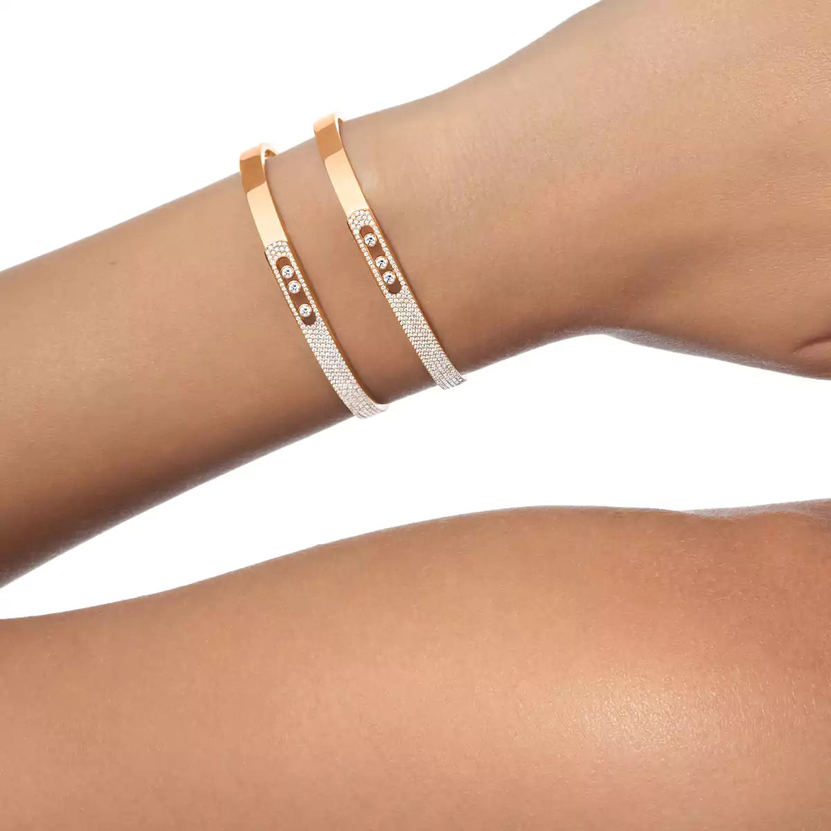 [✨ROSE💎]Move Noa Rose Gold Pavé Diamond Bangle Bracelet
