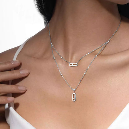 [✨ROSE💎] Move Uno Diamond Necklace