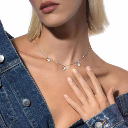 [✨ROSE💎]My Twin Diamond Necklace in Silver