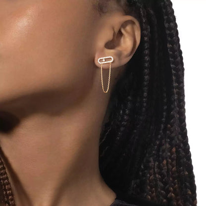 [✨ROSE💎]Move Uno Diamond Earrings