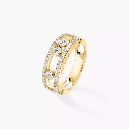 [✨ROSE💎] Move Gold Diamond Pave_ Ring