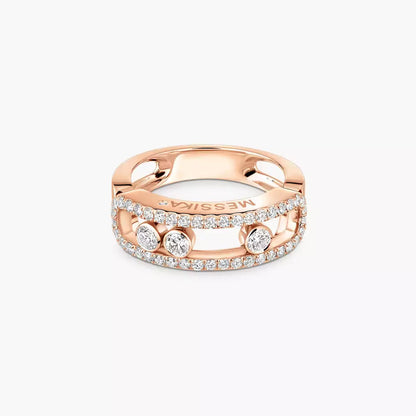 [✨ROSE💎] Move Gold Diamond Pave_ Ring