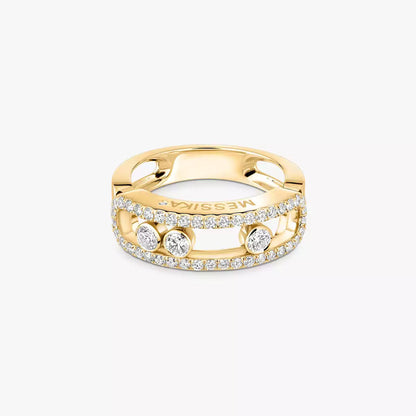 [✨ROSE💎] Move Gold Diamond Pave_ Ring