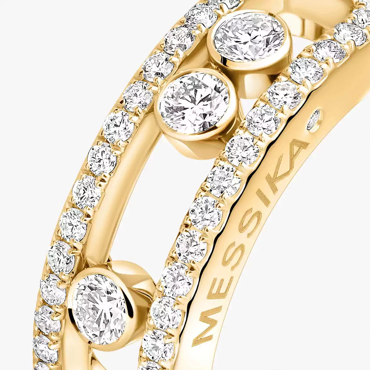 [✨ROSE💎] Move Gold Diamond Pave_ Ring
