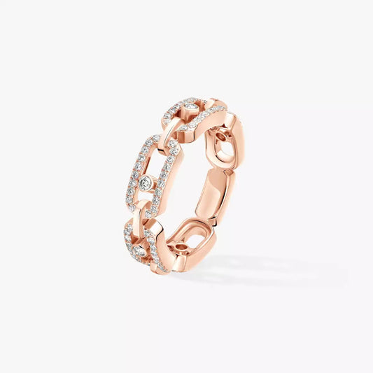 [✨ROSE💎]Move Link Pave_-Set Diamond Ring in Gold