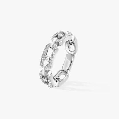 [✨ROSE💎]Move Link Pave_-Set Diamond Ring in Gold