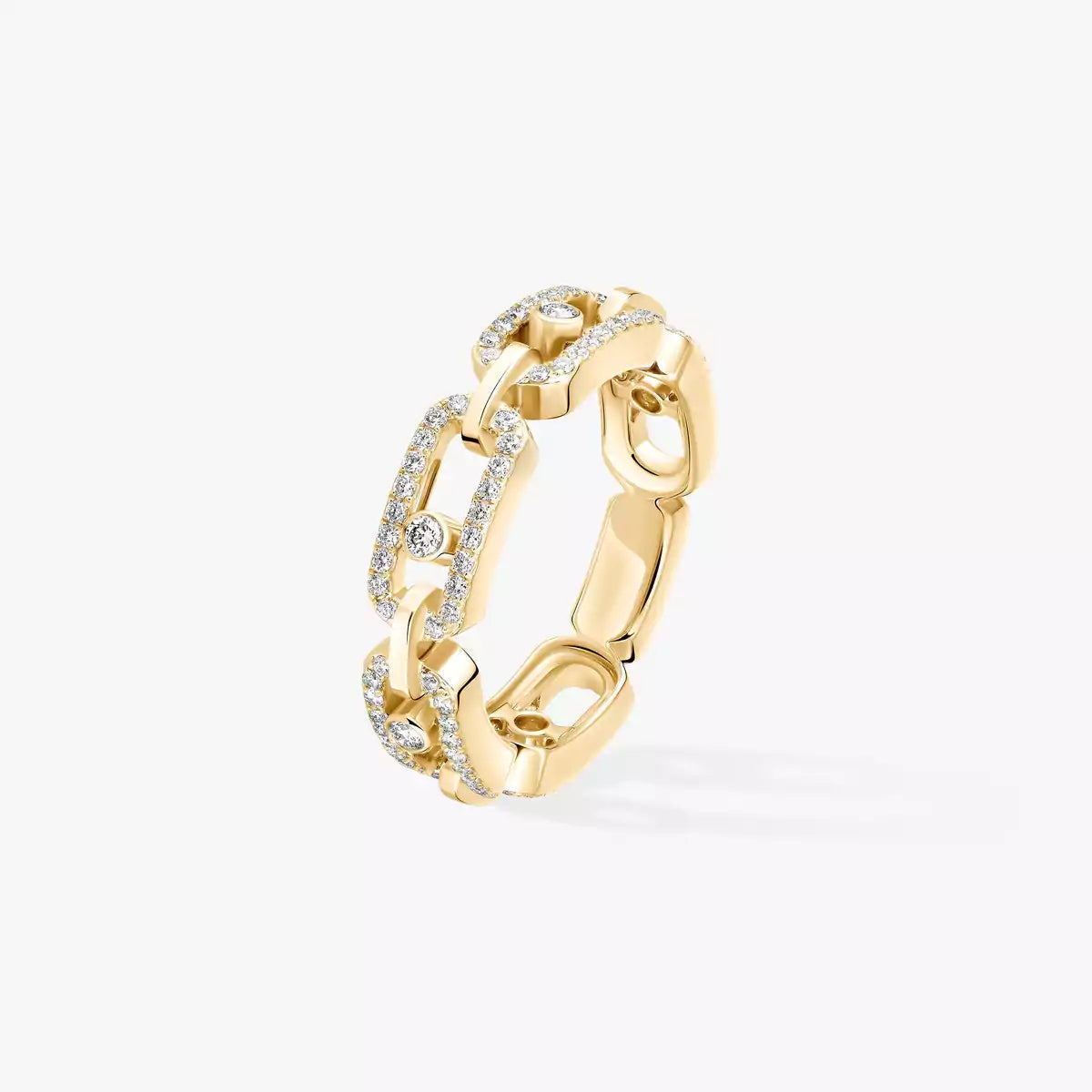 [✨ROSE💎]Move Link Pave_-Set Diamond Ring in Gold