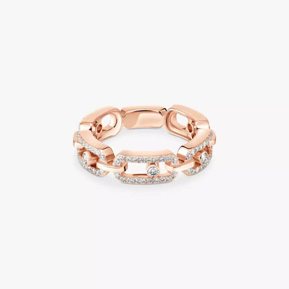[✨ROSE💎]Move Link Pave_-Set Diamond Ring in Gold