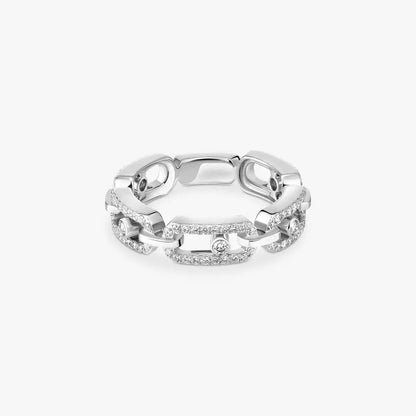 [✨ROSE💎]Move Link Pave_-Set Diamond Ring in Gold