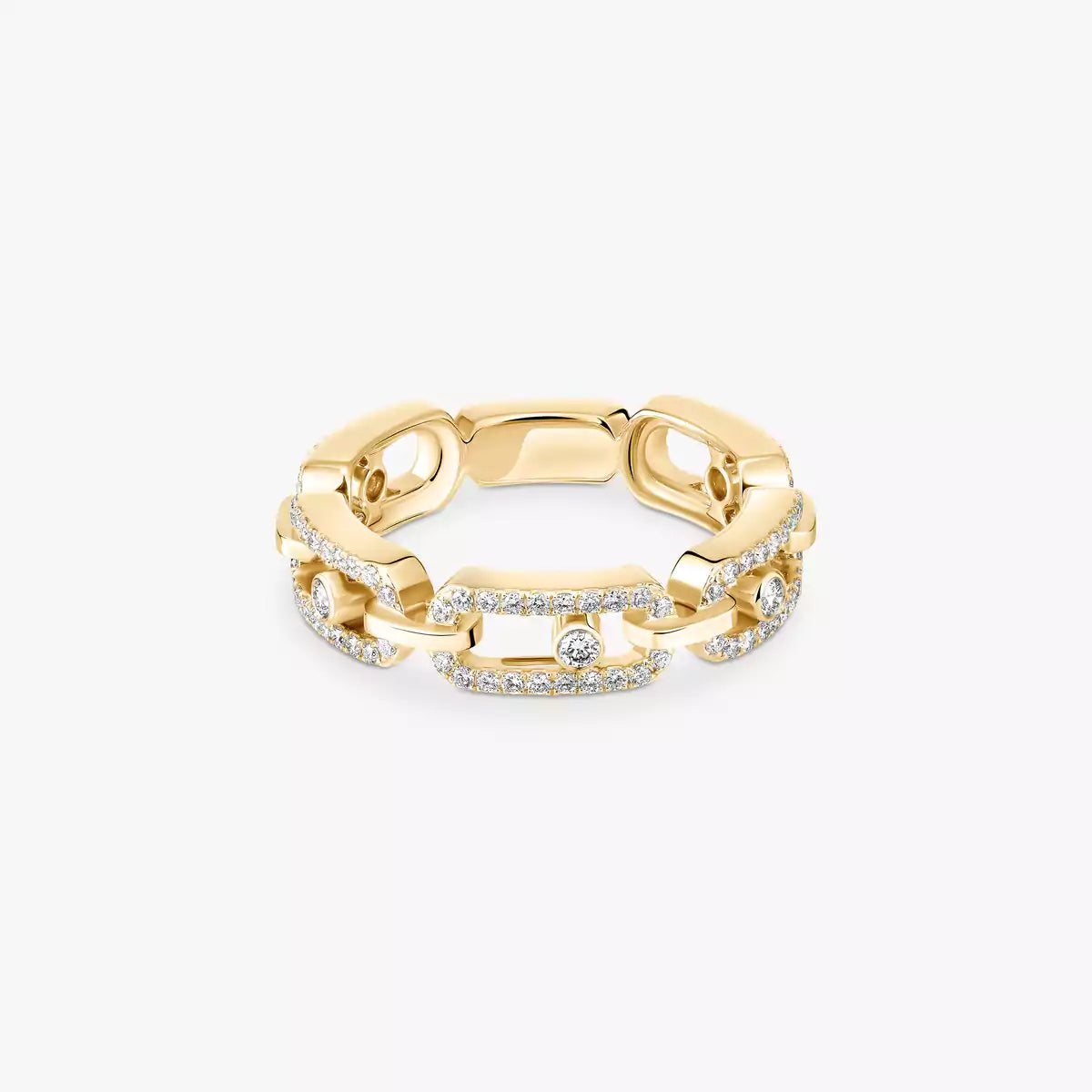[✨ROSE💎]Move Link Pave_-Set Diamond Ring in Gold