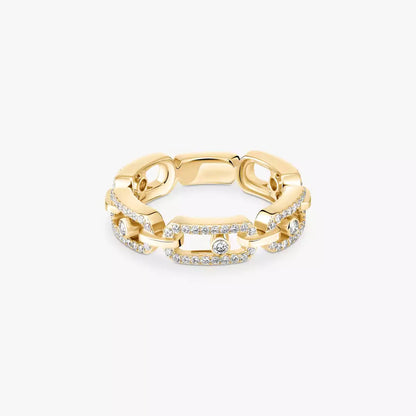 [✨ROSE💎]Move Link Pave_-Set Diamond Ring in Gold