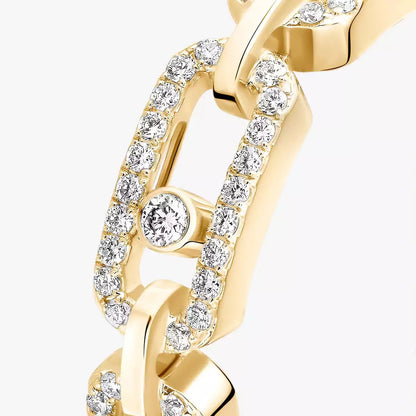 [✨ROSE💎]Move Link Pave_-Set Diamond Ring in Gold