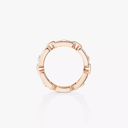 [✨ROSE💎]Move Link Pave_-Set Diamond Ring in Gold