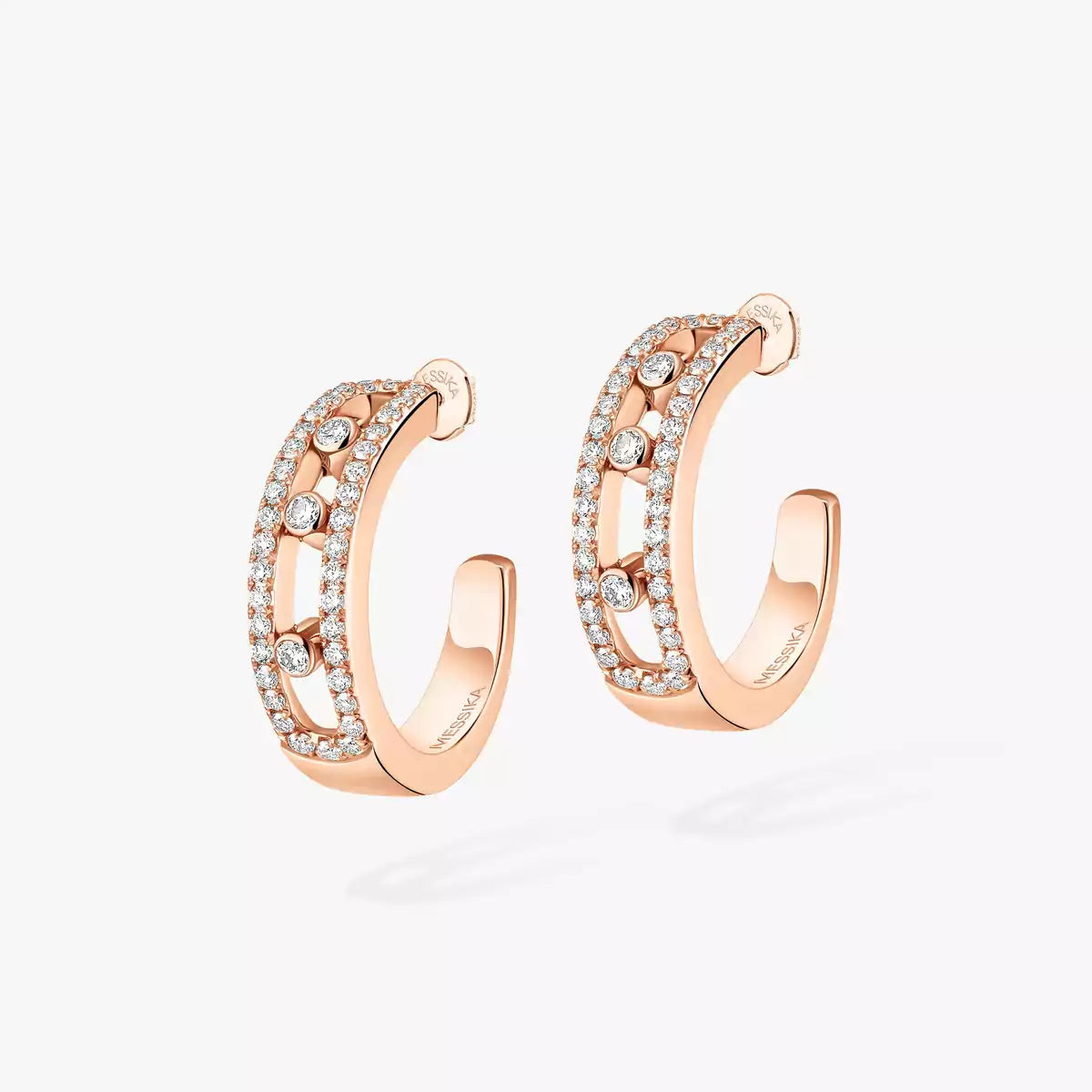 [✨ROSE💎]Diamond Pave_ Hoop Earrings Move