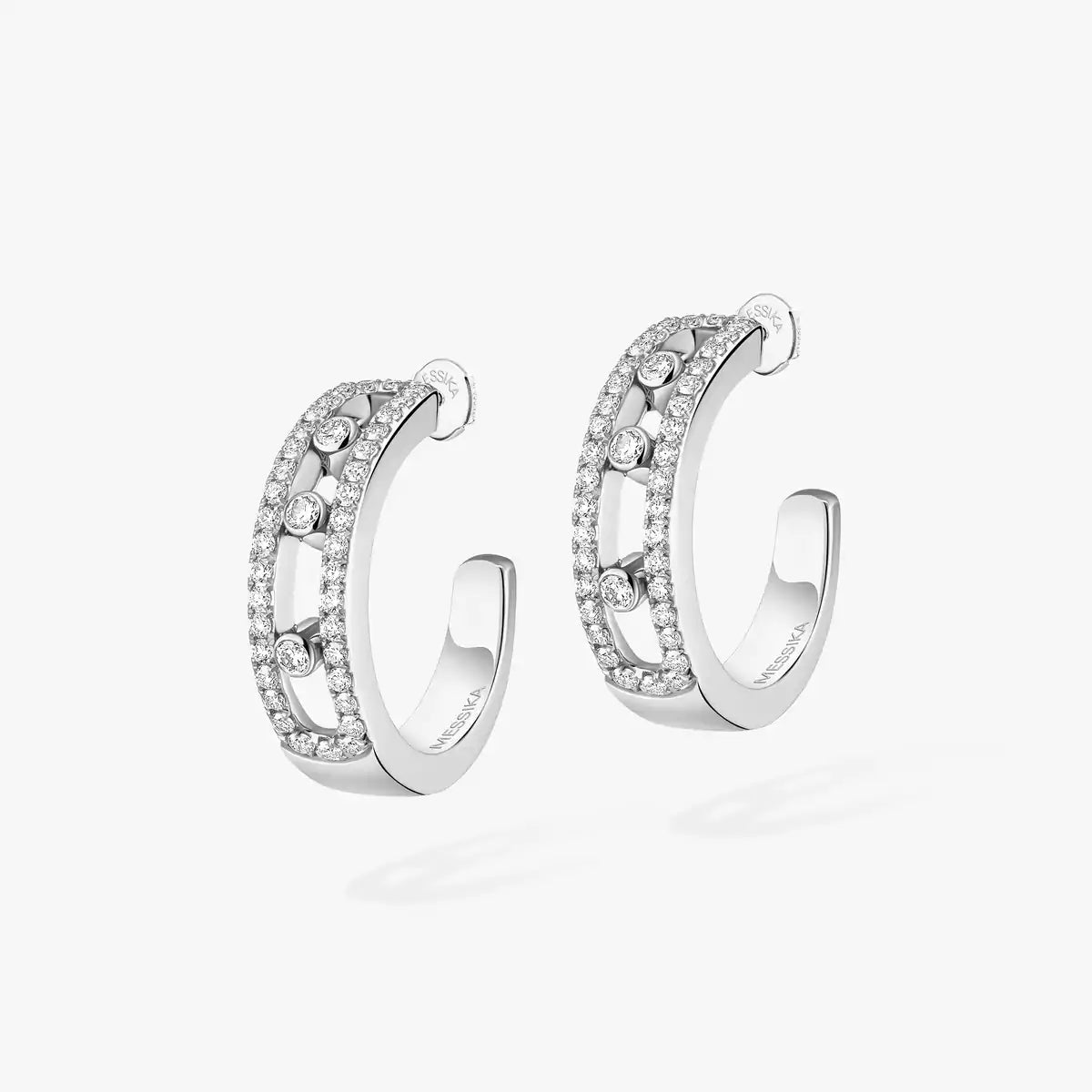 [✨ROSE💎]Diamond Pave_ Hoop Earrings Move