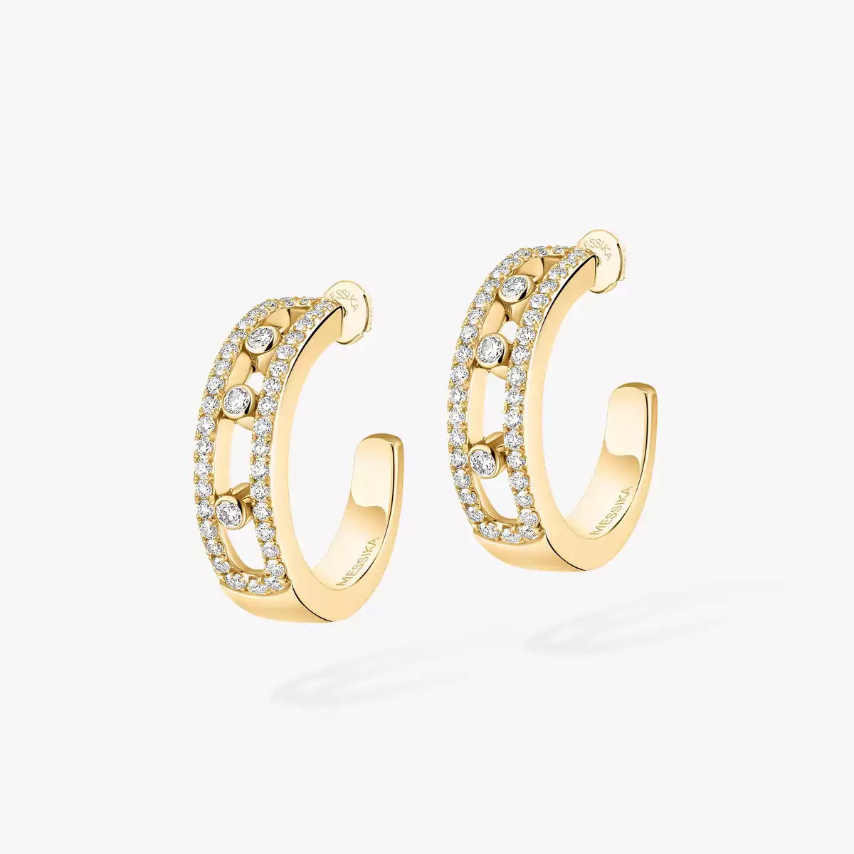 [✨ROSE💎]Diamond Pave_ Hoop Earrings Move