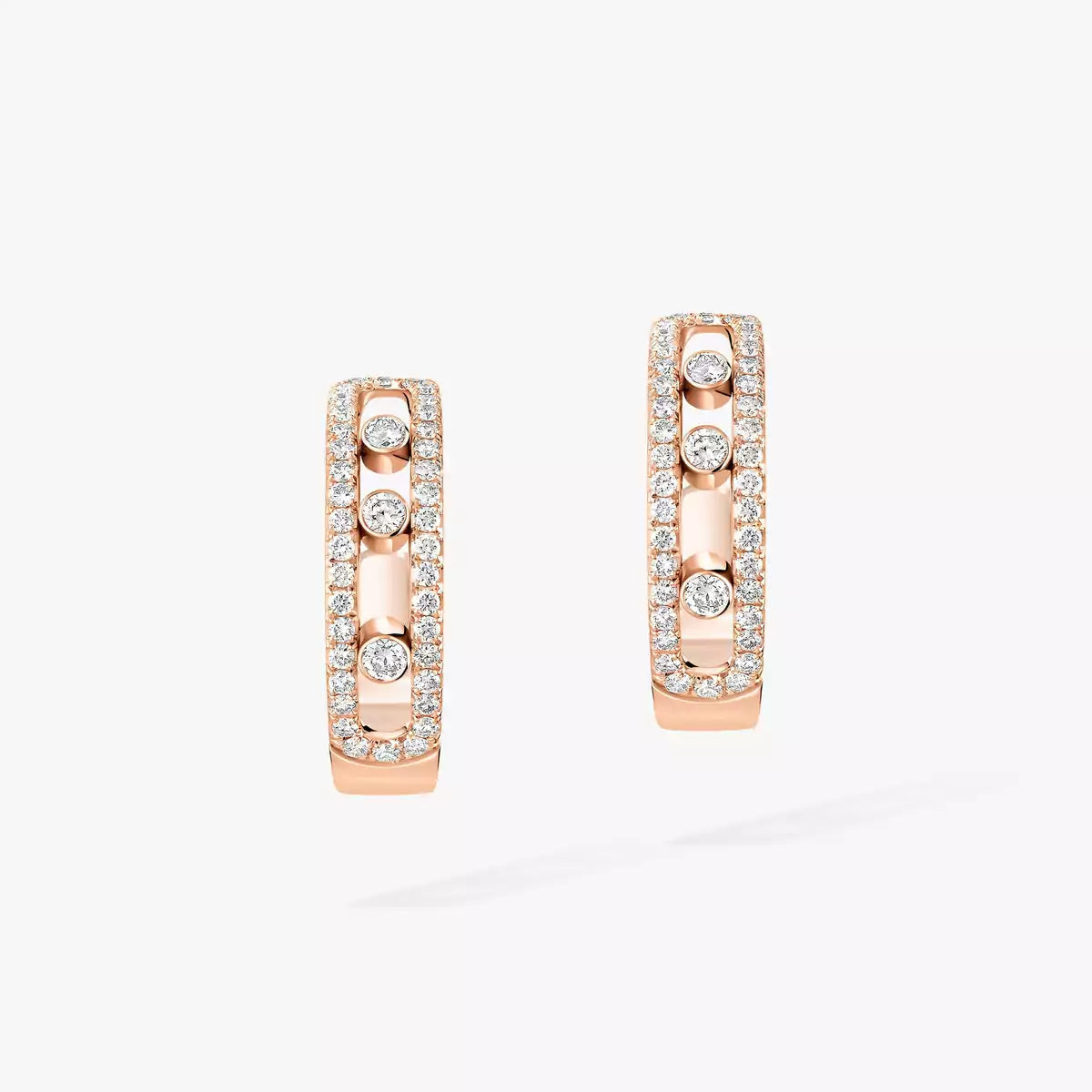 [✨ROSE💎]Diamond Pave_ Hoop Earrings Move