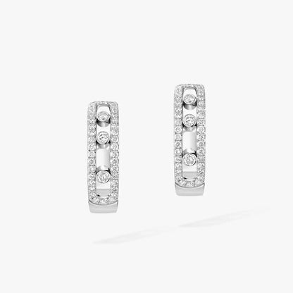 [✨ROSE💎]Diamond Pave_ Hoop Earrings Move