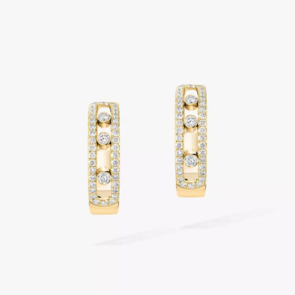 [✨ROSE💎]Diamond Pave_ Hoop Earrings Move