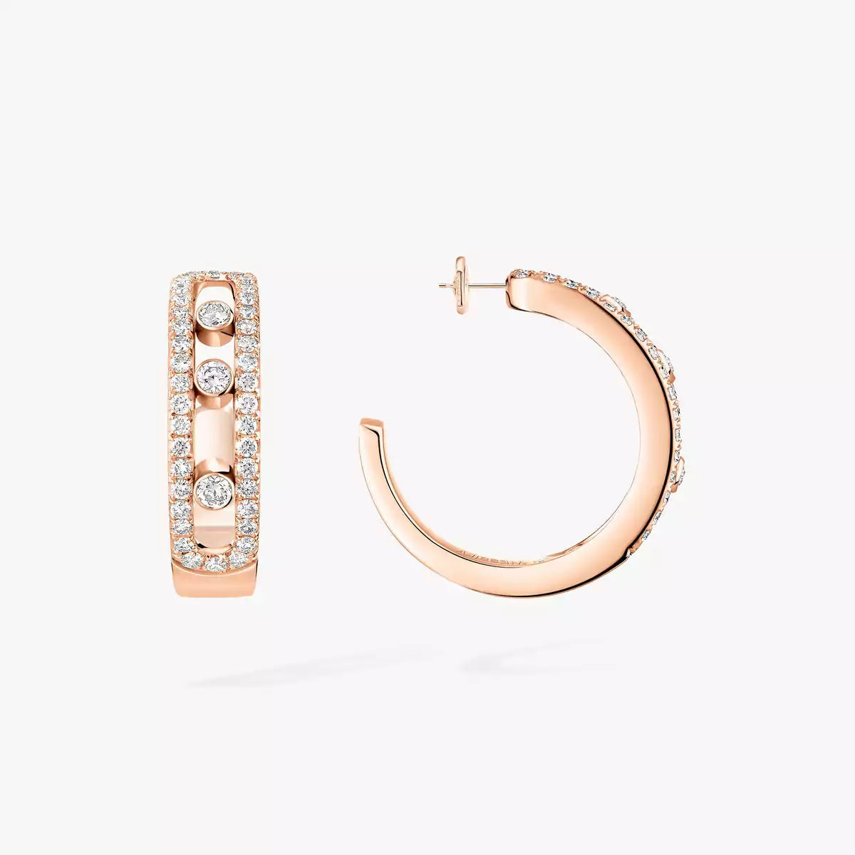 [✨ROSE💎]Diamond Pave_ Hoop Earrings Move
