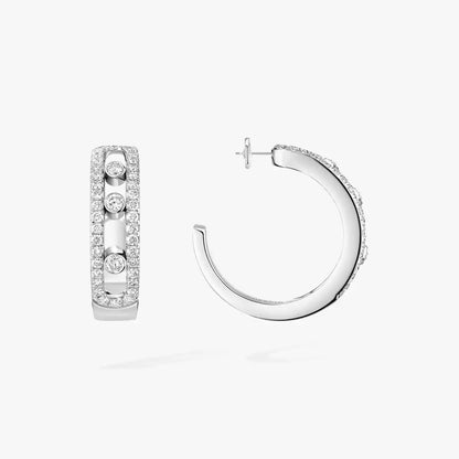 [✨ROSE💎]Diamond Pave_ Hoop Earrings Move
